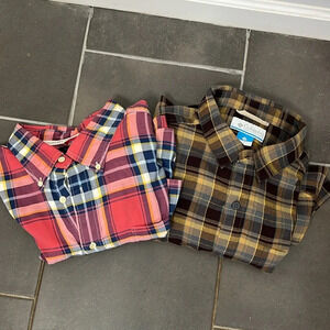 Bundle of 2 Men’s Plaid Long Sleeve Button Down Shirts
